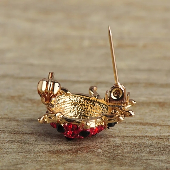 VQ Rhinestones Ladybug Brooch - Picture 4 of 7